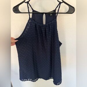 41 Hawthorn Navy Textured Halter Camisole